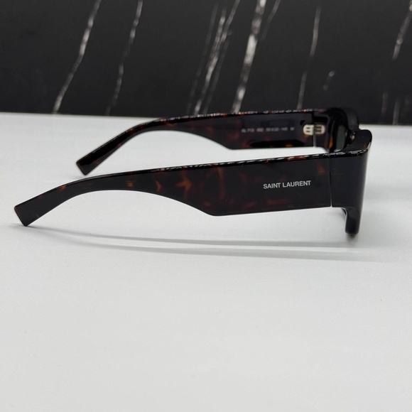 NEW SL713 002 SAINT LAURENT WOMEN SUNGLASSES SL 713 002 SQUARE HAVANA EYEWEAR - Picture 6 of 10